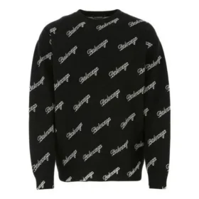 Jersey de punto con logotipo en letra cursiva por toda la prenda «Negro» 646493T41121070