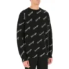 Jersey de punto con logotipo en letra cursiva por toda la prenda «Negro» 646493T41121070