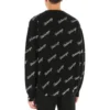 Jersey de punto con logotipo en letra cursiva por toda la prenda «Negro» 646493T41121070