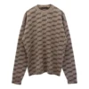Jersey de punto de cuello redondo con estampado integral «Beige» 733859T32539378