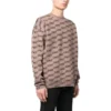 Jersey de punto de cuello redondo con estampado integral «Beige» 733859T32539378