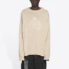 Jersey de punto de cuello redondo con logotipo de corona de laurel de BB «Beige» 664369T32119028