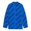 Jersey de punto de lana con cuello redondo y logotipo integral «Azul» 657400T15673964