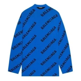 Jersey de punto de lana con cuello redondo y logotipo integral «Azul» 657400T15673964 Jersey de punto de lana con cuello redondo y logotipo integral «Azul» 657400T15673964