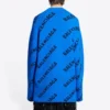 Jersey de punto de lana con cuello redondo y logotipo integral «Azul» 657400T15673964