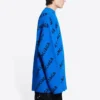 Jersey de punto de lana con cuello redondo y logotipo integral «Azul» 657400T15673964