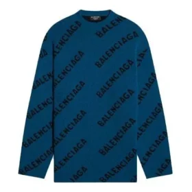 Jersey de punto de lana con cuello redondo y logotipo integral «Azul petróleo» 657400T15672470 Jersey de punto de lana con cuello redondo y logotipo integral «Azul petróleo» 657400T15672470