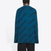 Jersey de punto de lana con cuello redondo y logotipo integral «Azul petróleo» 657400T15672470