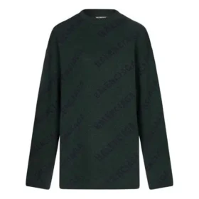Jersey de punto de lana con cuello redondo y logotipo integral «Dark Green» 657400T15673050 Jersey de punto de lana con cuello redondo y logotipo integral «Dark Green» 657400T15673050