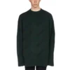 Jersey de punto de lana con cuello redondo y logotipo integral «Dark Green» 657400T15673050