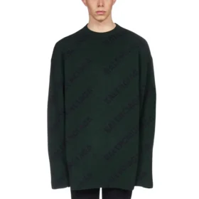 Jersey de punto de lana con cuello redondo y logotipo integral «Dark Green» 657400T15673050 Jersey de punto de lana con cuello redondo y logotipo integral «Dark Green» 657400T15673050