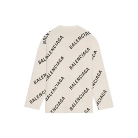 Jersey de punto de lana con cuello redondo y logotipo integral «White» 657401T32009054 Jersey de punto de lana con cuello redondo y logotipo integral «White» 657401T32009054