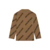 Jersey de punto de lana con cuello redondo y logotipo por toda la prenda «Marrón claro» 657401T32002900