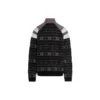 Jersey deportivo de punto jacquard con mezcla de tejidos y media cremallera «Negro Gris» 675289T16171240