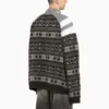 Jersey deportivo de punto jacquard con mezcla de tejidos y media cremallera «Negro Gris» 675289T16171240