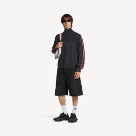 Jersey híbrido con cremallera para hombre en gris oscuro Jersey híbrido con cremallera para hombre en gris oscuro