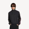 Jersey híbrido con cremallera para hombre en gris oscuro Jersey híbrido con cremallera para hombre en gris oscuro