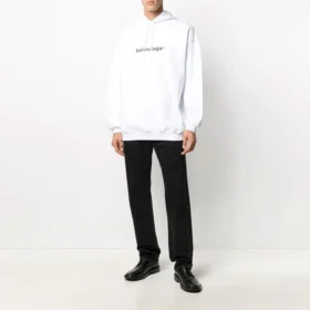 Jersey oversize con logotipo de Balenciaga para hombre, blanco, 570811TIV559040 Jersey oversize con logotipo de Balenciaga para hombre, blanco, 570811TIV559040