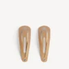 Juego de 2 pinzas con clip Holli XXL para mujer en beige/plata brillante Juego de 2 pinzas con clip Holli XXL para mujer en beige/plata brillante