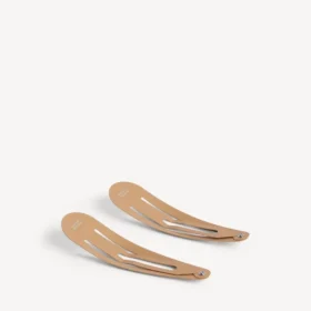 Juego de 2 pinzas con clip Holli XXL para mujer en beige/plata brillante
