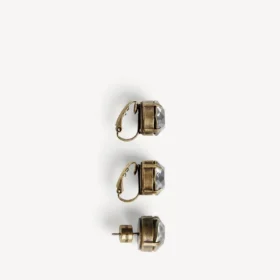 Juego de pendientes de gala para mujer en oro oscuro/cristal