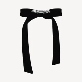 Lazo para el pelo fino «Holli» para mujer en negro/plata brillante