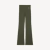 Leggings acampanados de estilo «techwear» para mujer en color caqui/lima Leggings acampanados de estilo «techwear» para mujer en color caqui/lima