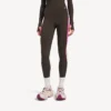Leggings técnicos para mujer en marrón caqui/rosa neón Leggings técnicos para mujer en marrón caqui/rosa neón
