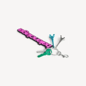 Llavero con colgante «Biker» de Balenciaga para mujer en rosa/negro