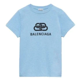 Logotipo en el pecho, estampado de letras, holgada, manga corta, azul claro 578133TGV755840