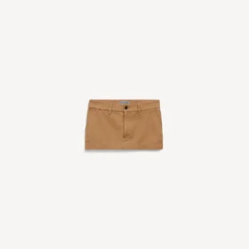 Mini falda de algodón para mujer en color beige