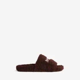 Mules abiertas de pelo para hombre en color châtaigne