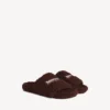 Mules abiertas de pelo para hombre en color châtaigne Mules abiertas de pelo para hombre en color châtaigne