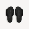 Mules abiertos con pelo para mujer en negro Mules abiertos con pelo para mujer en negro