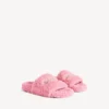 Mules abiertos de pelo sintético para mujer en rosa dulce Mules abiertos de pelo sintético para mujer en rosa dulce
