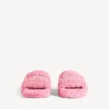Mules abiertos de pelo sintético para mujer en rosa dulce Mules abiertos de pelo sintético para mujer en rosa dulce