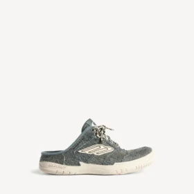 Mules de denim «Hamptons» para mujer en azul/blanco roto