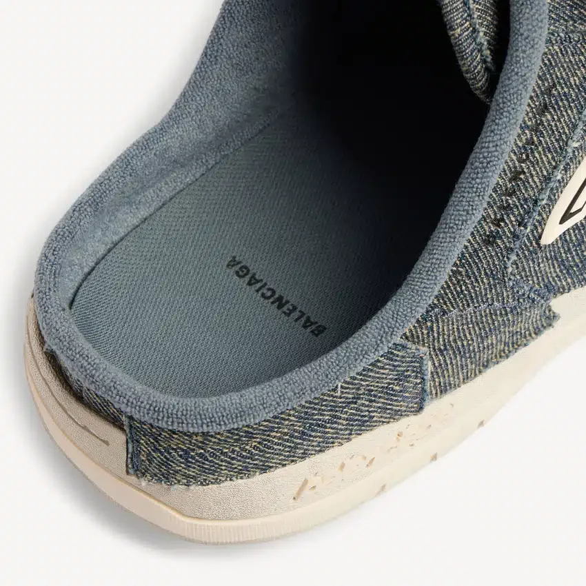 Mules de denim «Hamptons» para mujer en azul/blanco roto Mules de denim «Hamptons» para mujer en azul/blanco roto