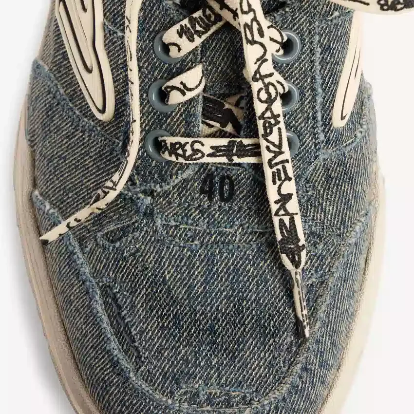 Mules de denim «Hamptons» para mujer en azul/blanco roto Mules de denim «Hamptons» para mujer en azul/blanco roto