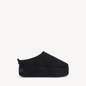 Mules de plataforma Alaska Soft para mujer en negro