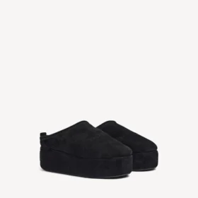 Mules de plataforma Alaska Soft para mujer en negro