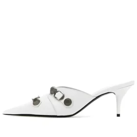 Mules de tacones Cagole «Piel de cordero blanca» 714253WAD4E9081