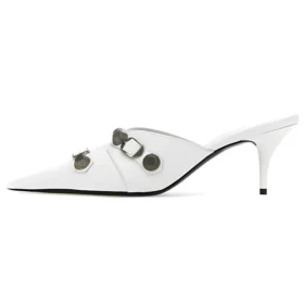 Mules de tacones Cagole «Piel de cordero blanca» 714253WAD4E9081