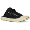Mules «Paris» «Algodón desgastado negro y goma blanca» 693952W3RC31090