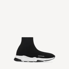 Niños – zapatillas Speed de punto reciclado en negro/blanco