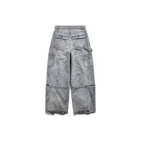 Pantalones cargo con estampado diagonal «Light Blue» 767971TDW144979