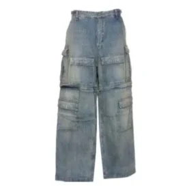 Pantalones cargo Denim con cremallera de doble sentido de la colección 24SS «Blue» 773759TPW534868