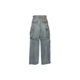 Pantalones cargo Denim con cremallera de doble sentido de la colección 24SS «Blue» 773759TPW534868
