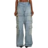 Pantalones cargo Denim con cremallera de doble sentido de la colección 24SS «Blue» 773759TPW534868