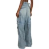 Pantalones cargo Denim con cremallera de doble sentido de la colección 24SS «Blue» 773759TPW534868
